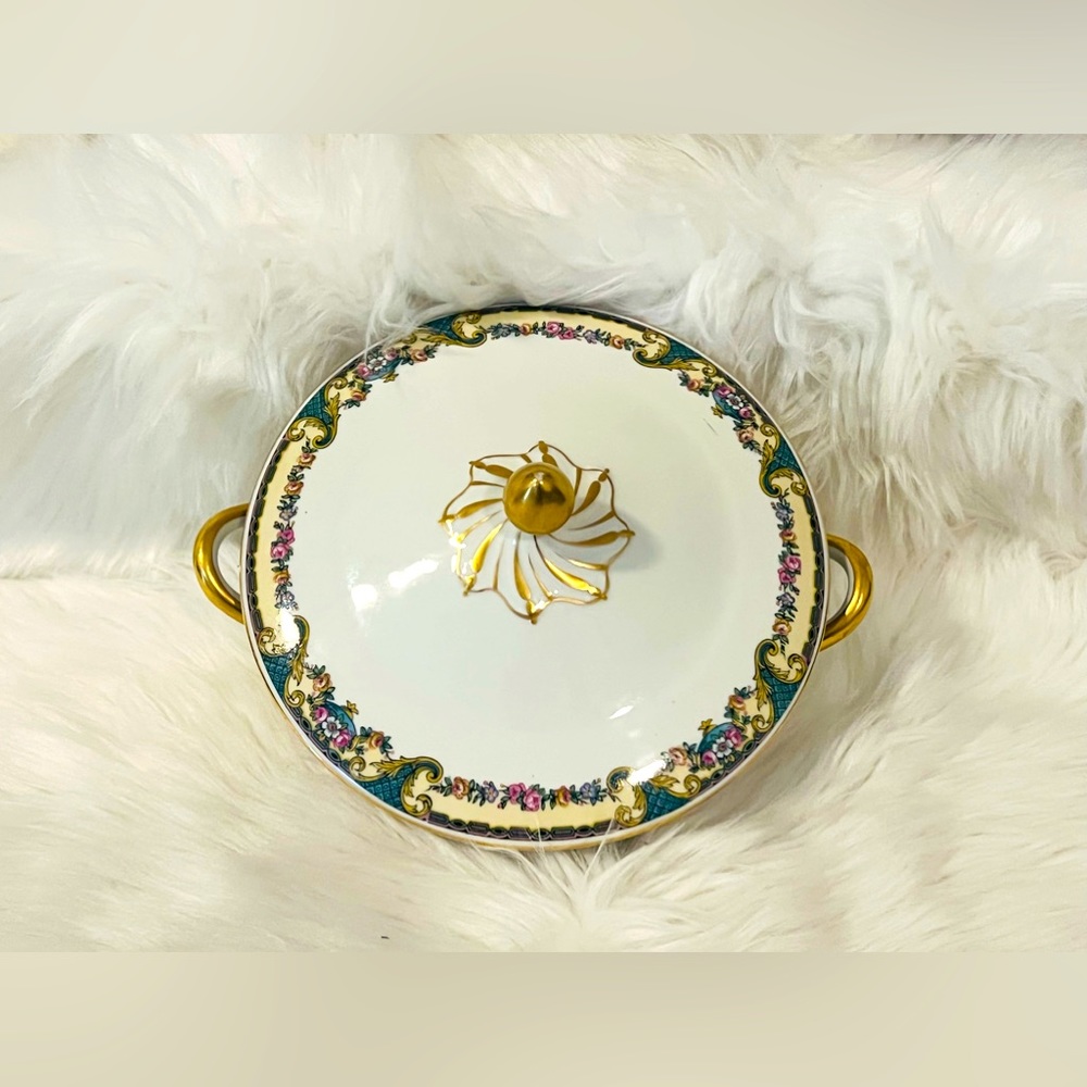 Rare VTG Charles Ahrenfeldt Limoges France Covered Vegetable Bowl